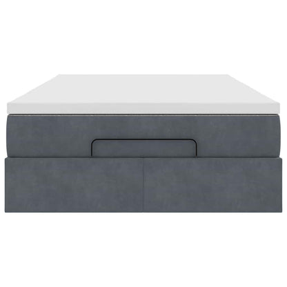 vidaXL Ottoman-Bett mit Matratze Dunkelgrau 120x190 cm Samt