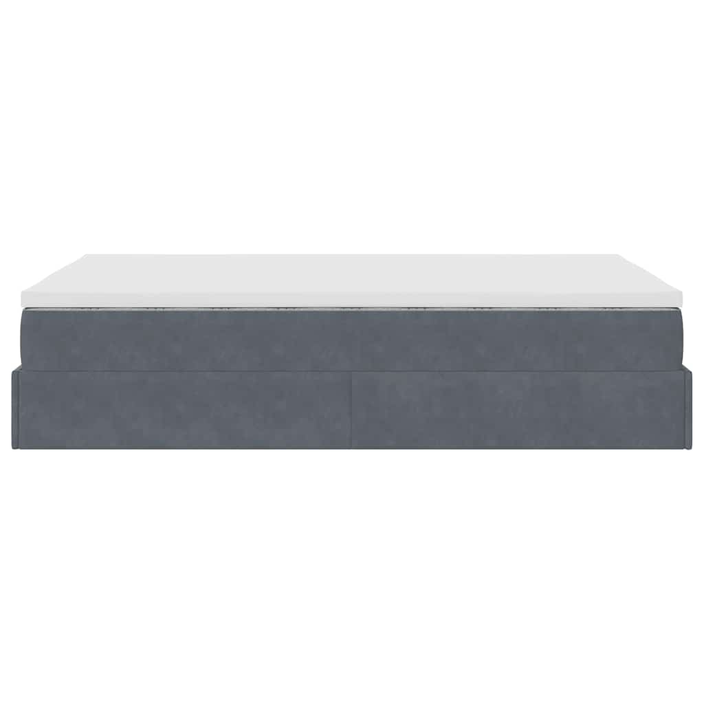 vidaXL Ottoman-Bett mit Matratze Dunkelgrau 120x190 cm Samt