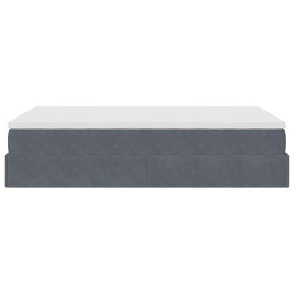 vidaXL Ottoman-Bett mit Matratze Dunkelgrau 120x190 cm Samt