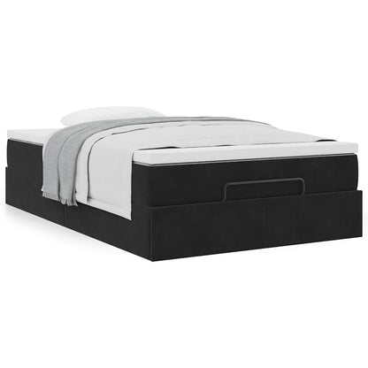vidaXL Ottoman-Bett mit Matratze Schwarz 120x190 cm Samt