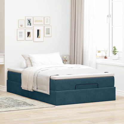 vidaXL Ottoman-Bett mit Matratze Dunkelblau 120x190 cm Samt