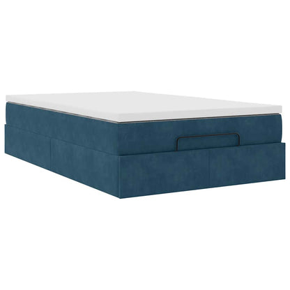 vidaXL Ottoman-Bett mit Matratze Dunkelblau 120x190 cm Samt