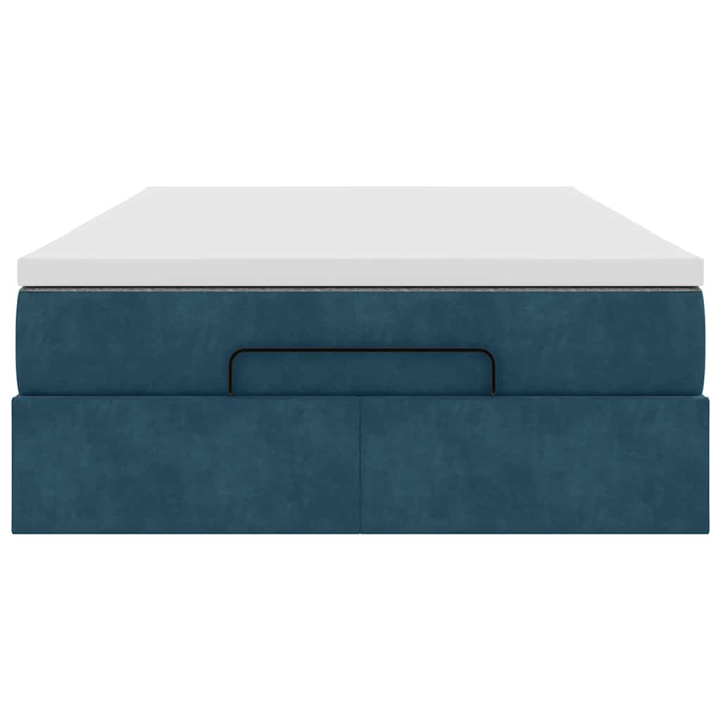 vidaXL Ottoman-Bett mit Matratze Dunkelblau 120x190 cm Samt