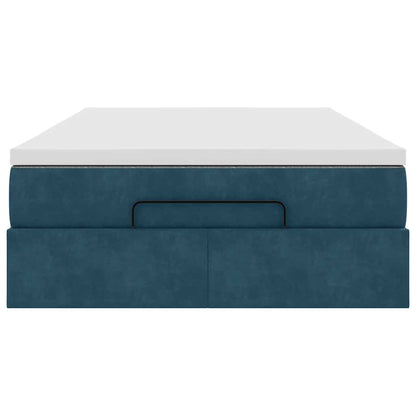 vidaXL Ottoman-Bett mit Matratze Dunkelblau 120x190 cm Samt