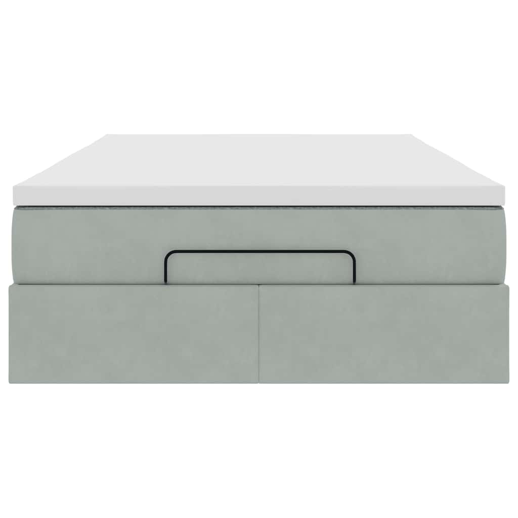 vidaXL Ottoman-Bett mit Matratze Hellgrau 120x200 cm Samt