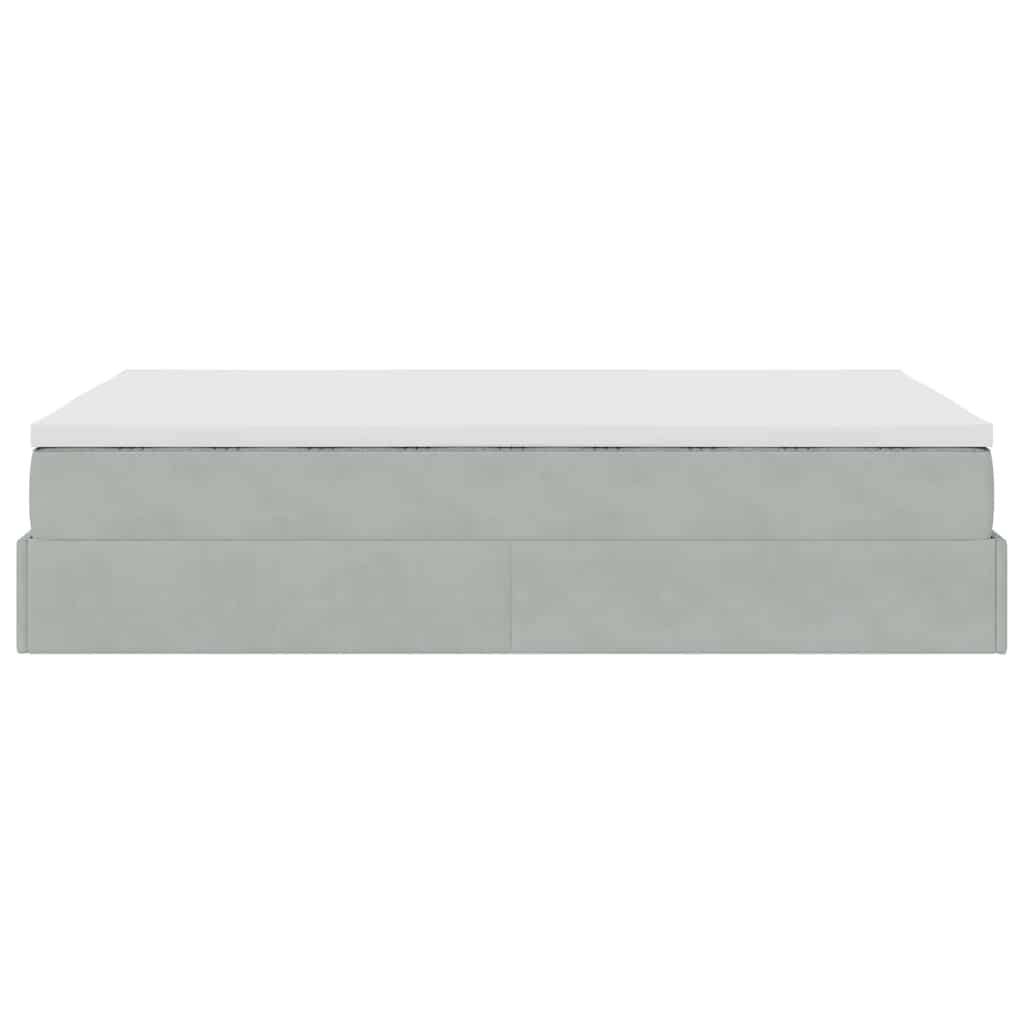 vidaXL Ottoman-Bett mit Matratze Hellgrau 120x200 cm Samt