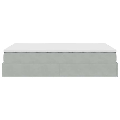 vidaXL Ottoman-Bett mit Matratze Hellgrau 120x200 cm Samt