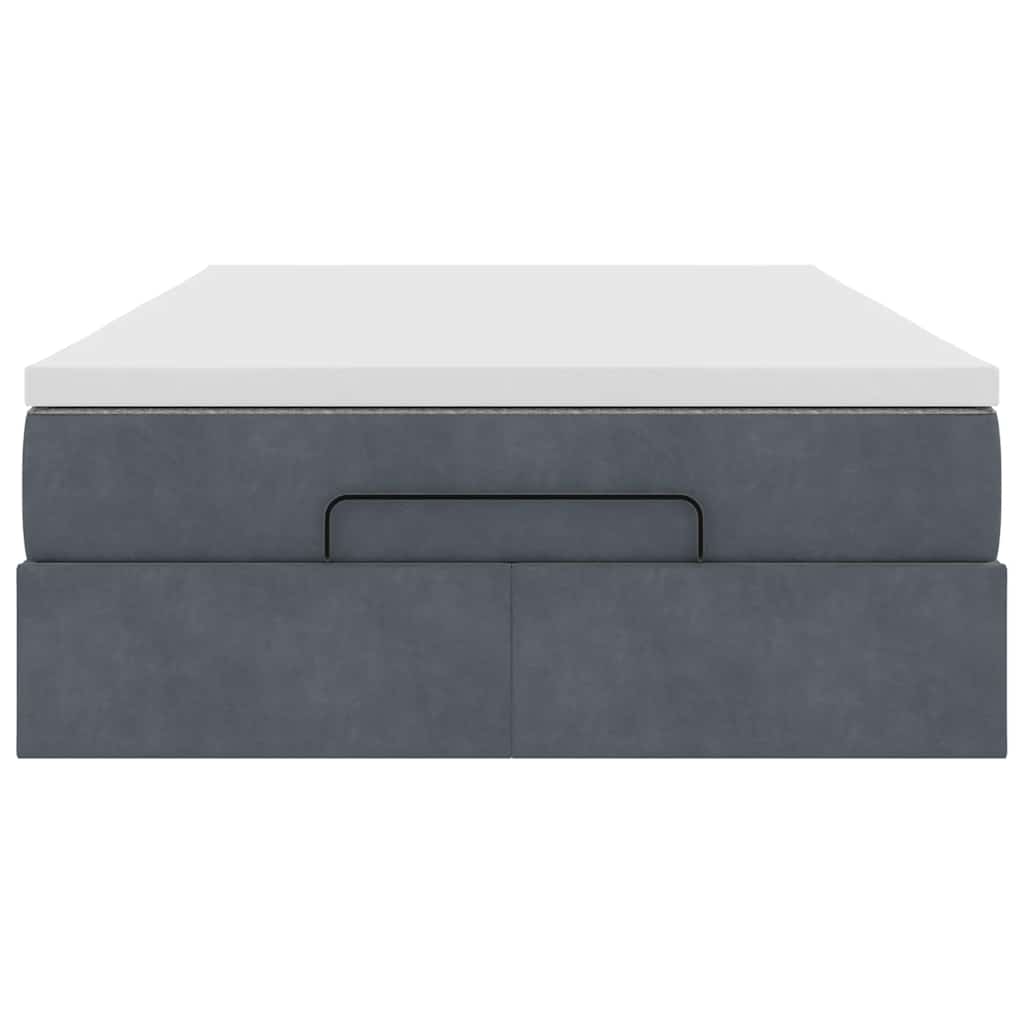 vidaXL Ottoman-Bett mit Matratze Dunkelgrau 120x200 cm Samt