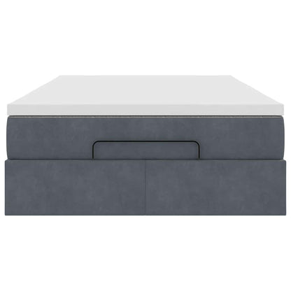 vidaXL Ottoman-Bett mit Matratze Dunkelgrau 120x200 cm Samt