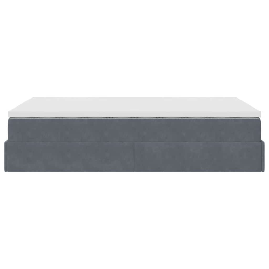 vidaXL Ottoman-Bett mit Matratze Dunkelgrau 120x200 cm Samt