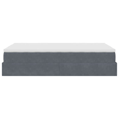 vidaXL Ottoman-Bett mit Matratze Dunkelgrau 120x200 cm Samt