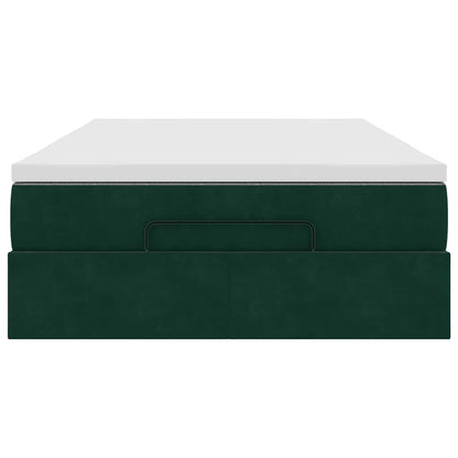 vidaXL Ottoman-Bett mit Matratze Dunkelgrün 120x200 cm Samt