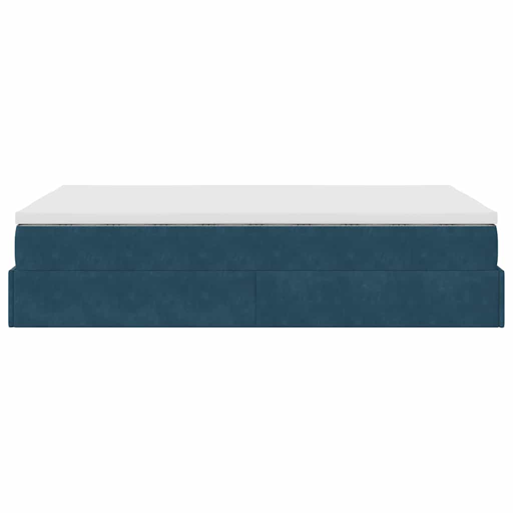 Ottoman-Bett mit Matratze Dunkelblau 120x200 cm Samt