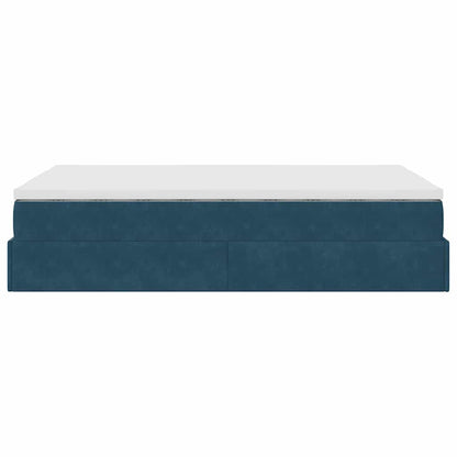Ottoman-Bett mit Matratze Dunkelblau 120x200 cm Samt