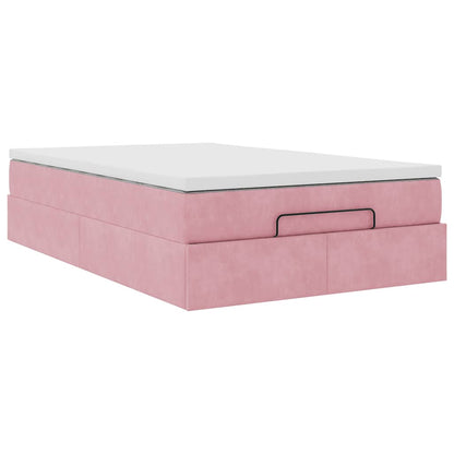 Ottoman-Bett mit Matratze Rosa 120x200 cm Samt