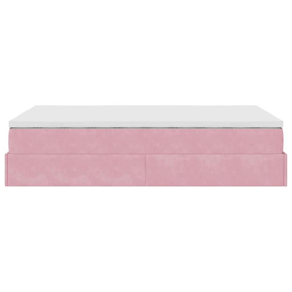 Ottoman-Bett mit Matratze Rosa 120x200 cm Samt