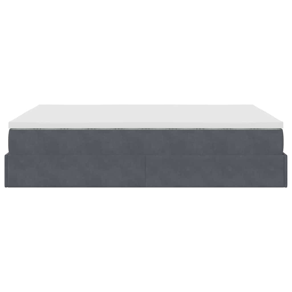 vidaXL Ottoman-Bett mit Matratze Dunkelgrau 140x190 cm Samt