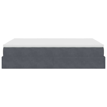 vidaXL Ottoman-Bett mit Matratze Dunkelgrau 140x190 cm Samt