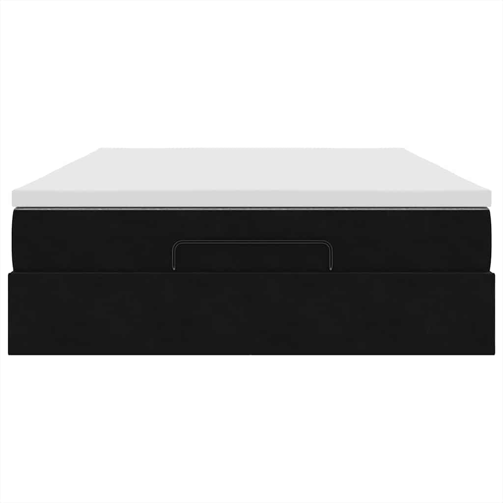vidaXL Ottoman-Bett mit Matratze Schwarz 140x190 cm Samt