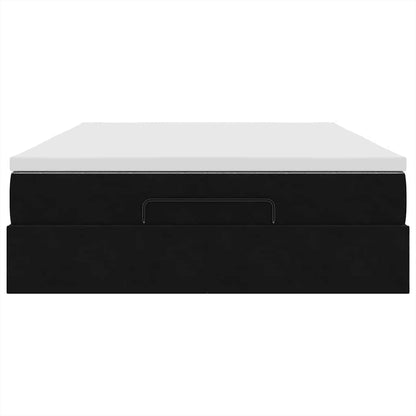 vidaXL Ottoman-Bett mit Matratze Schwarz 140x190 cm Samt