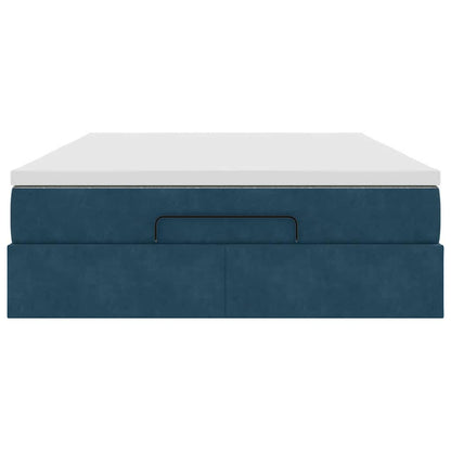 Ottoman-Bett mit Matratze Dunkelblau 140x190 cm Samt
