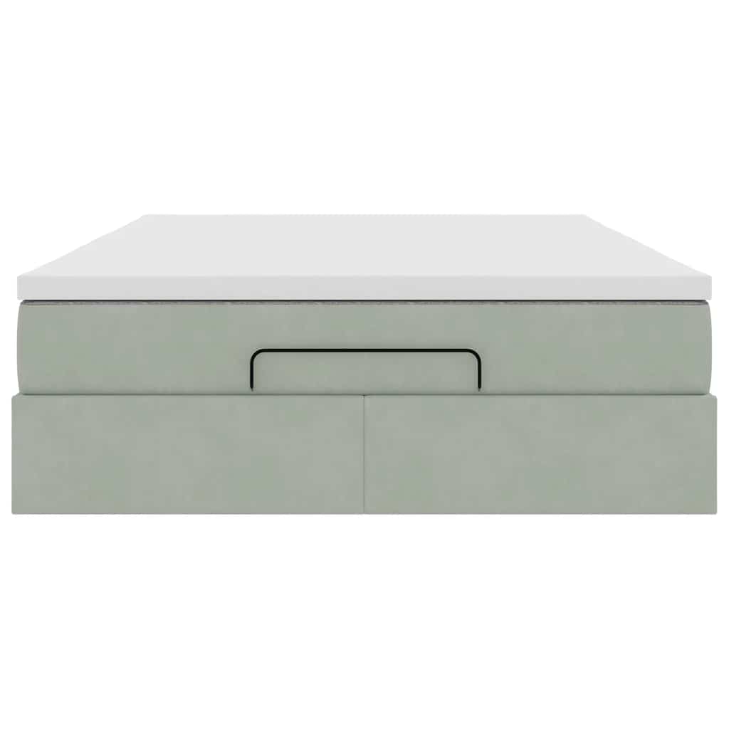 vidaXL Ottoman-Bett mit Matratze Hellgrau 140x200 cm Samt