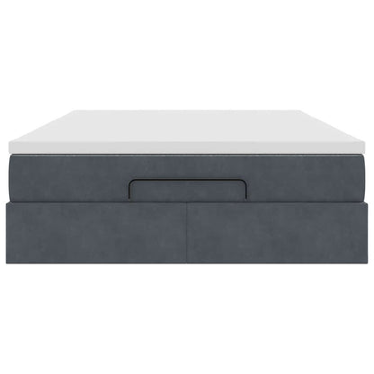 Ottoman-Bett mit Matratze Dunkelgrau 140x200 cm Samt