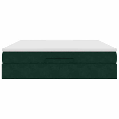vidaXL Ottoman-Bett mit Matratze Dunkelgrün 160x200 cm Samt