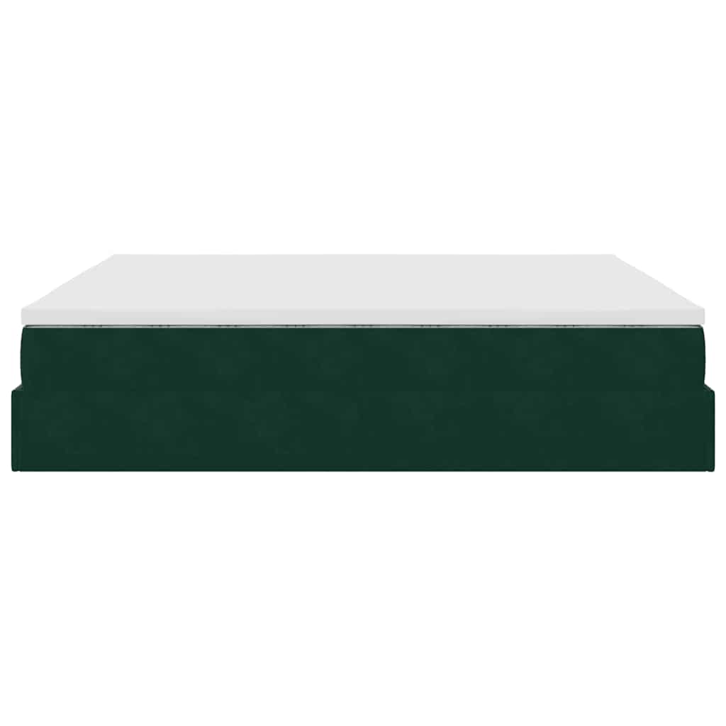 vidaXL Ottoman-Bett mit Matratze Dunkelgrün 160x200 cm Samt