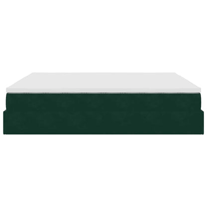 vidaXL Ottoman-Bett mit Matratze Dunkelgrün 160x200 cm Samt