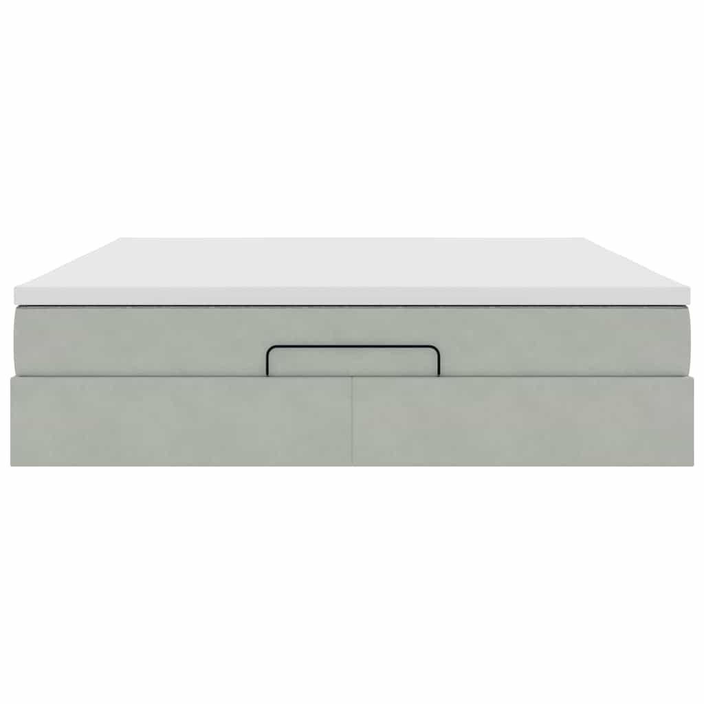 vidaXL Ottoman-Bett mit Matratze Hellgrau 180x200 cm Samt