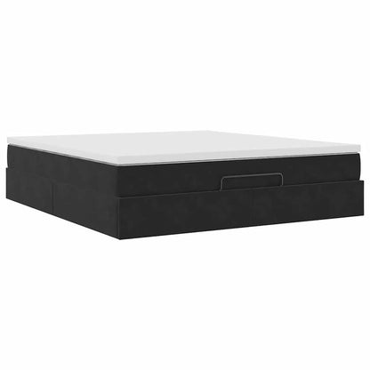 vidaXL Ottoman-Bett mit Matratze Schwarz 180x200 cm Samt