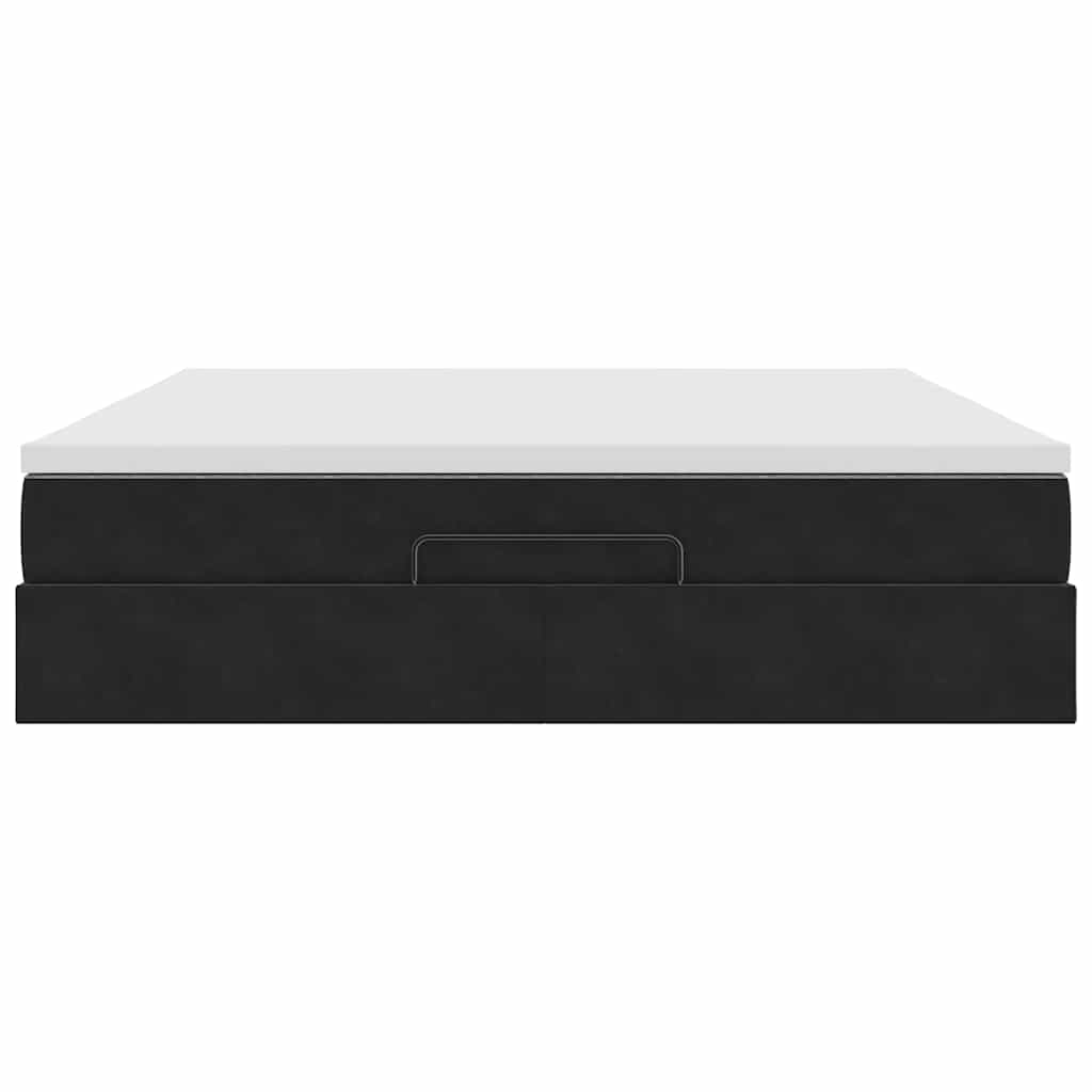 vidaXL Ottoman-Bett mit Matratze Schwarz 180x200 cm Samt