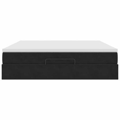 vidaXL Ottoman-Bett mit Matratze Schwarz 180x200 cm Samt