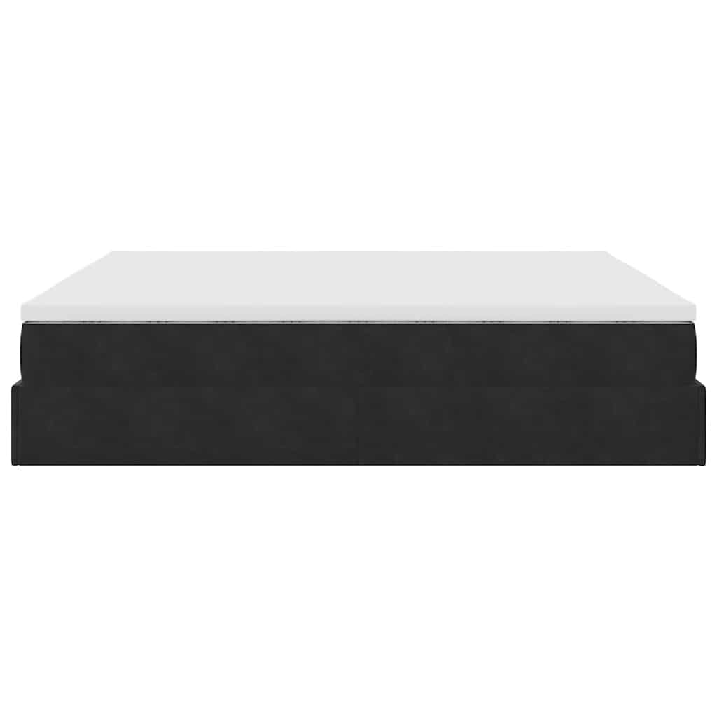 vidaXL Ottoman-Bett mit Matratze Schwarz 180x200 cm Samt