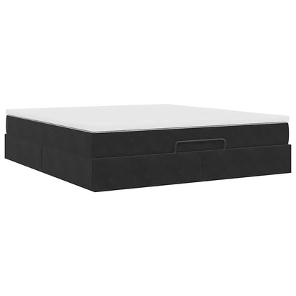 vidaXL Ottoman-Bett mit Matratze Schwarz 180x200 cm Samt