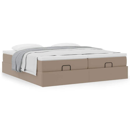 vidaXL Ottoman-Bett mit Matratzen Cappuccino 160x200cm Kunstleder