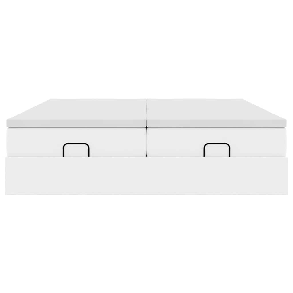 vidaXL Ottoman-Bett mit Matratzen Weiß 180x200 cm Kunstleder
