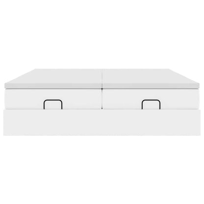 vidaXL Ottoman-Bett mit Matratzen Weiß 180x200 cm Kunstleder
