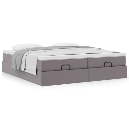 vidaXL Lit ottoman avec matelas gris 180x200 cm similicuir