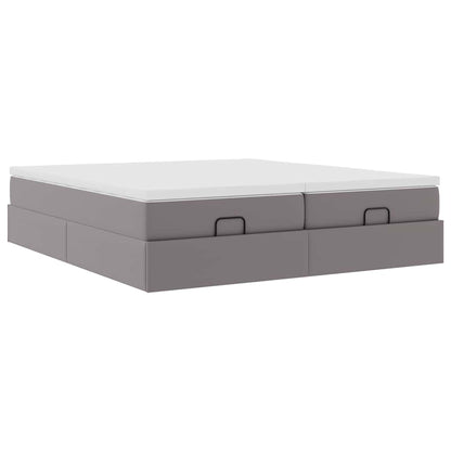 vidaXL Lit ottoman avec matelas gris 180x200 cm similicuir
