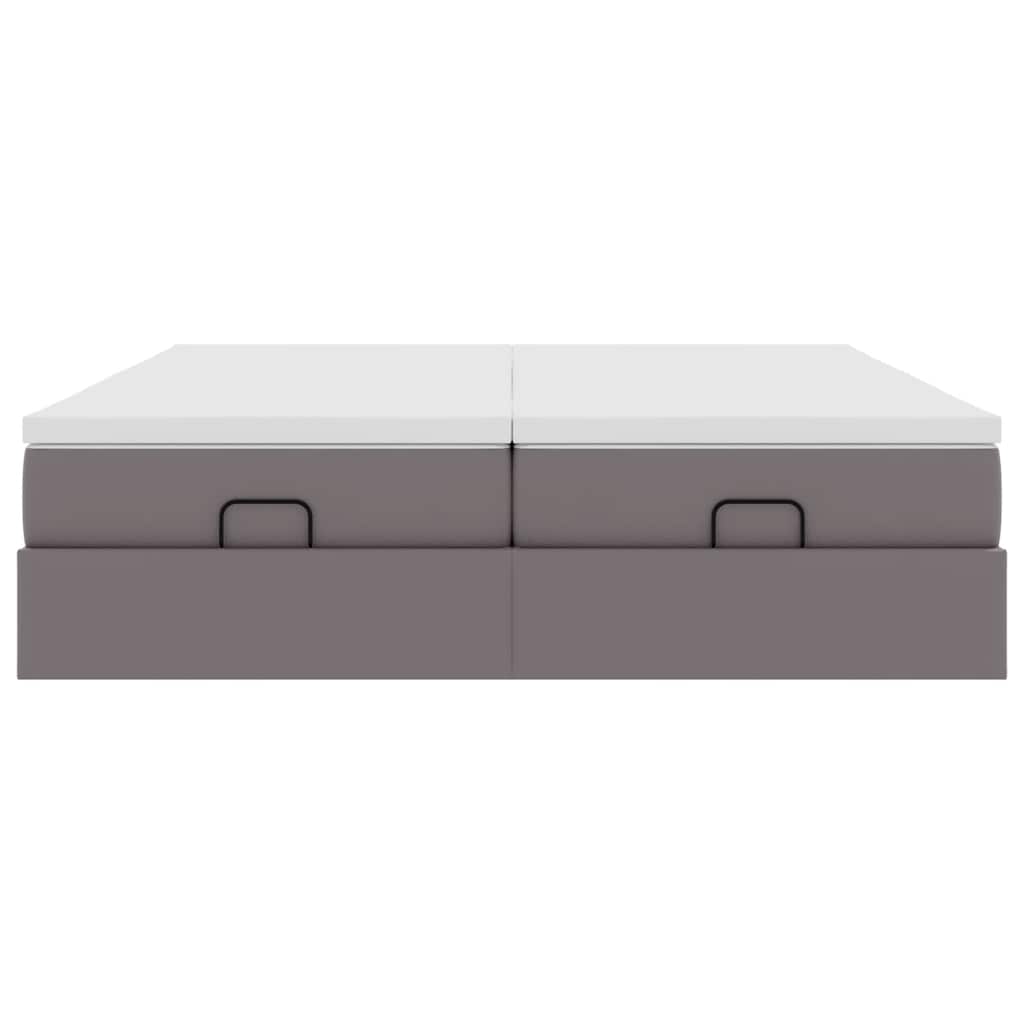 vidaXL Lit ottoman avec matelas gris 180x200 cm similicuir