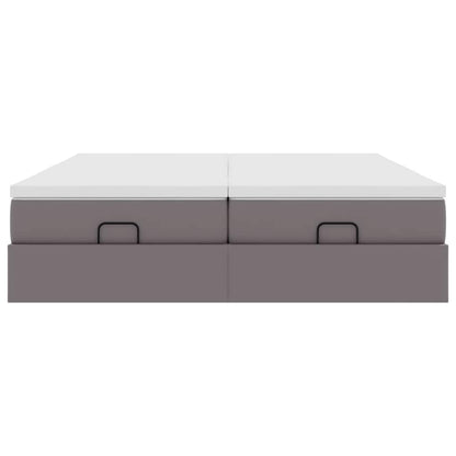 vidaXL Lit ottoman avec matelas gris 180x200 cm similicuir