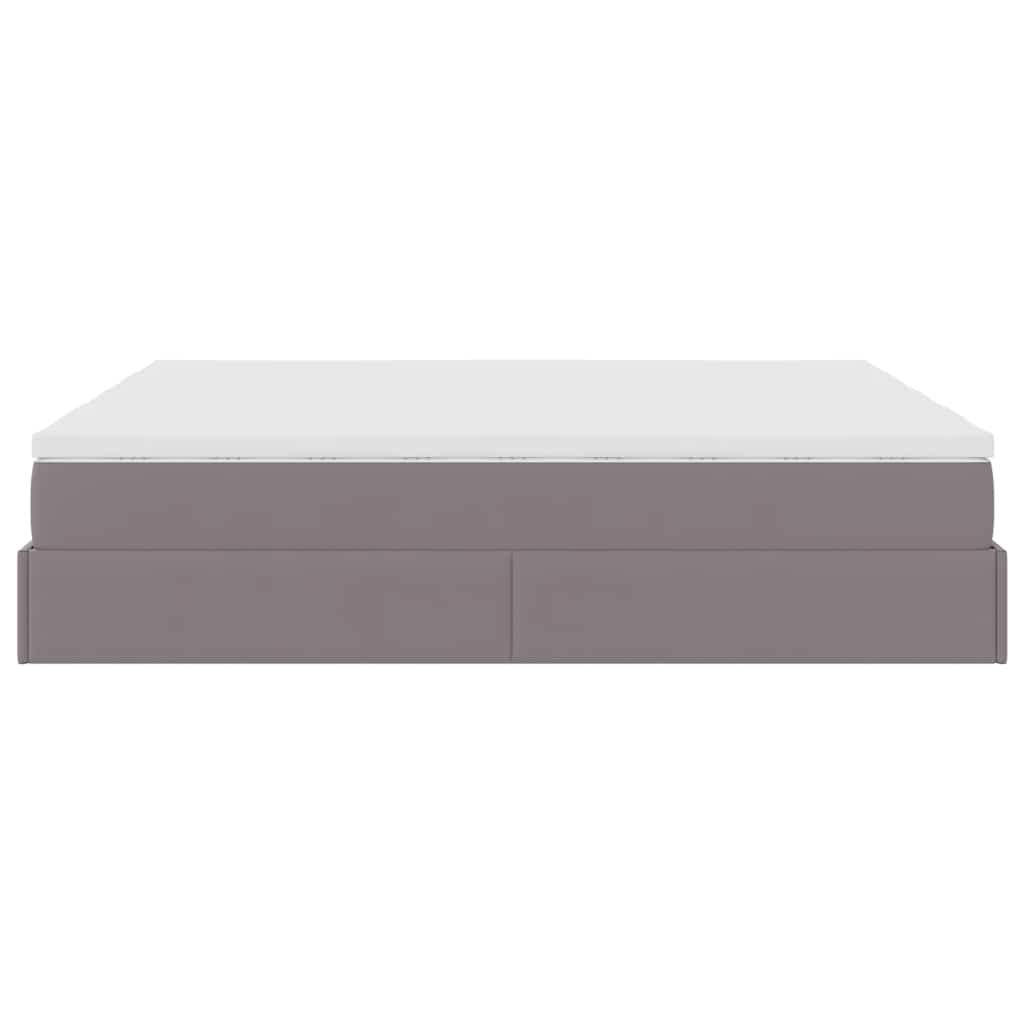 vidaXL Lit ottoman avec matelas gris 180x200 cm similicuir
