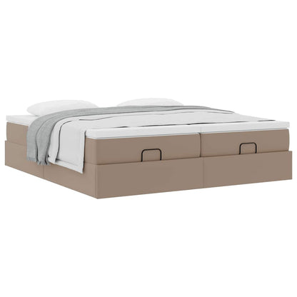 vidaXL Ottoman-Bett mit Matratzen Cappuccino 180x200cm Kunstleder
