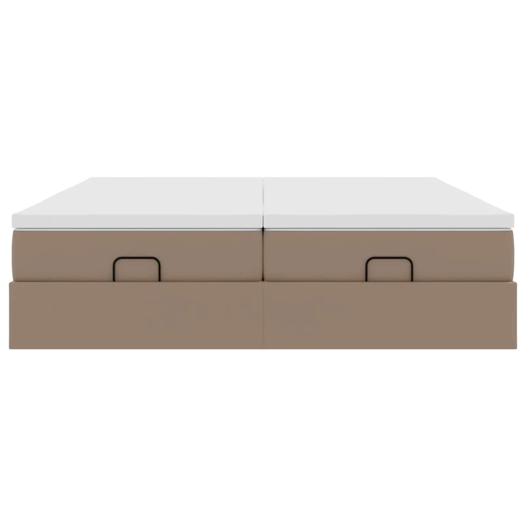 vidaXL Ottoman-Bett mit Matratzen Cappuccino 180x200cm Kunstleder
