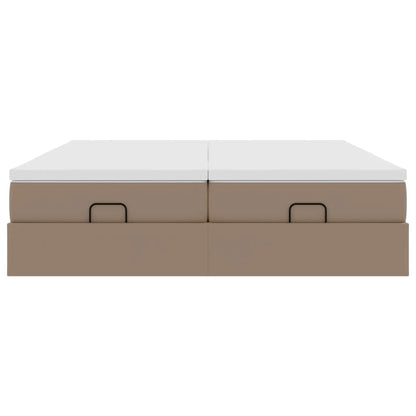 vidaXL Ottoman-Bett mit Matratzen Cappuccino 180x200cm Kunstleder