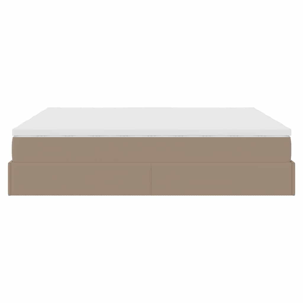 vidaXL Ottoman-Bett mit Matratzen Cappuccino 180x200cm Kunstleder