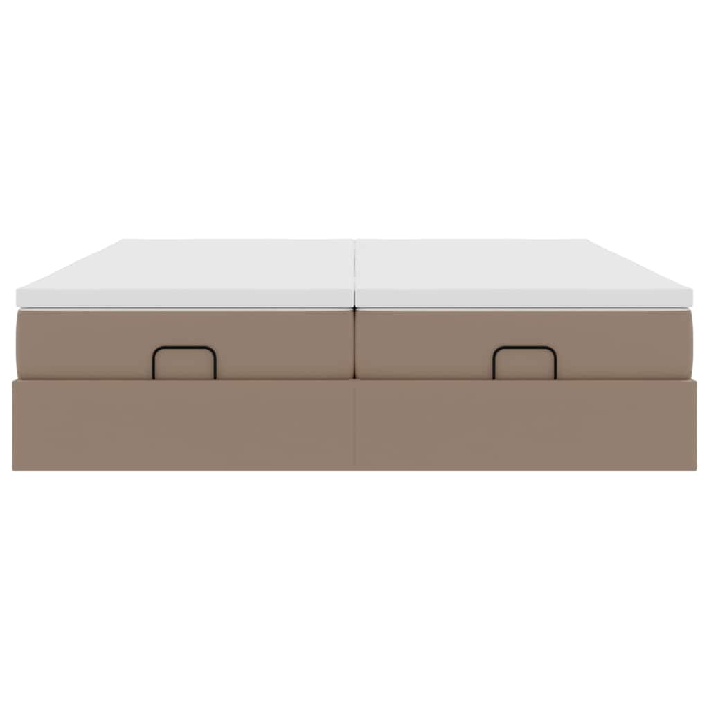 vidaXL Ottoman-Bett mit Matratzen Cappuccino 200x200cm Kunstleder
