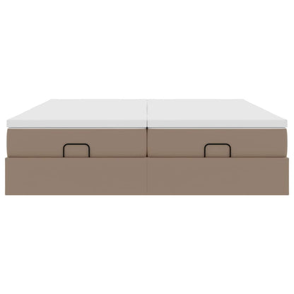 vidaXL Ottoman-Bett mit Matratzen Cappuccino 200x200cm Kunstleder